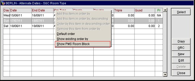 Editing Alternate Dates for a Block